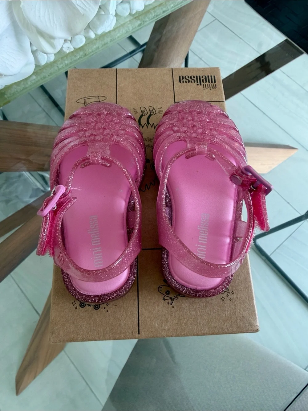 Mini Melissa Possesion Glitter Jelly Sandals 6